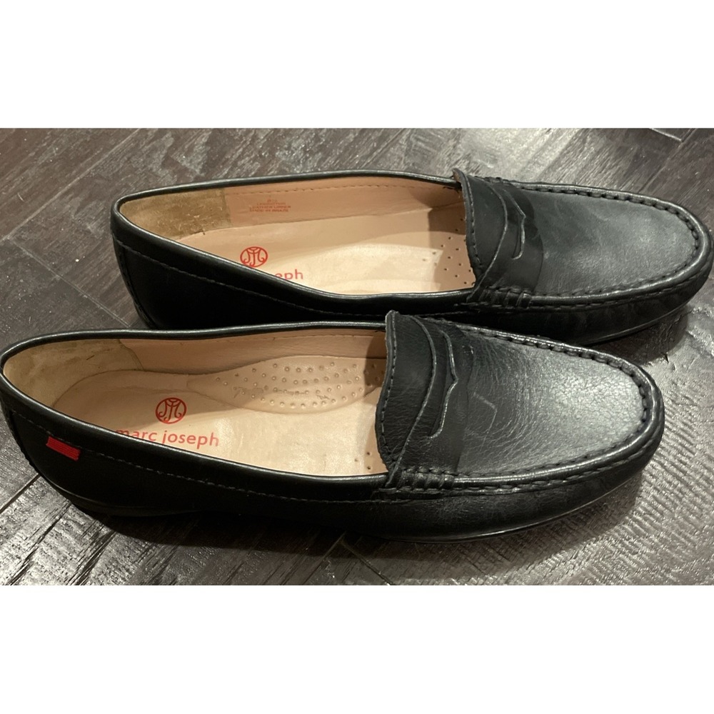 Marc Joseph‎ New York Womens Size 8 1/2 Lexington Loafer Flats Black Leather - Picture 6 of 10
